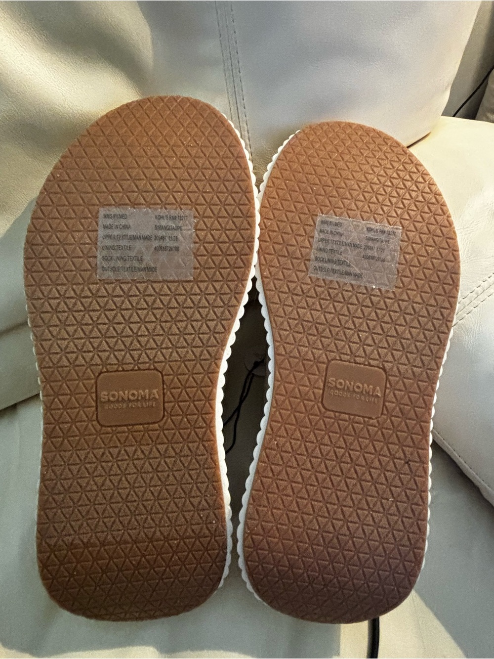 SZ 8.5 NWT Sonoma Slip-On Comfort Knot Platform SIMANGI Mules in Beige and White - Picture 7 of 8